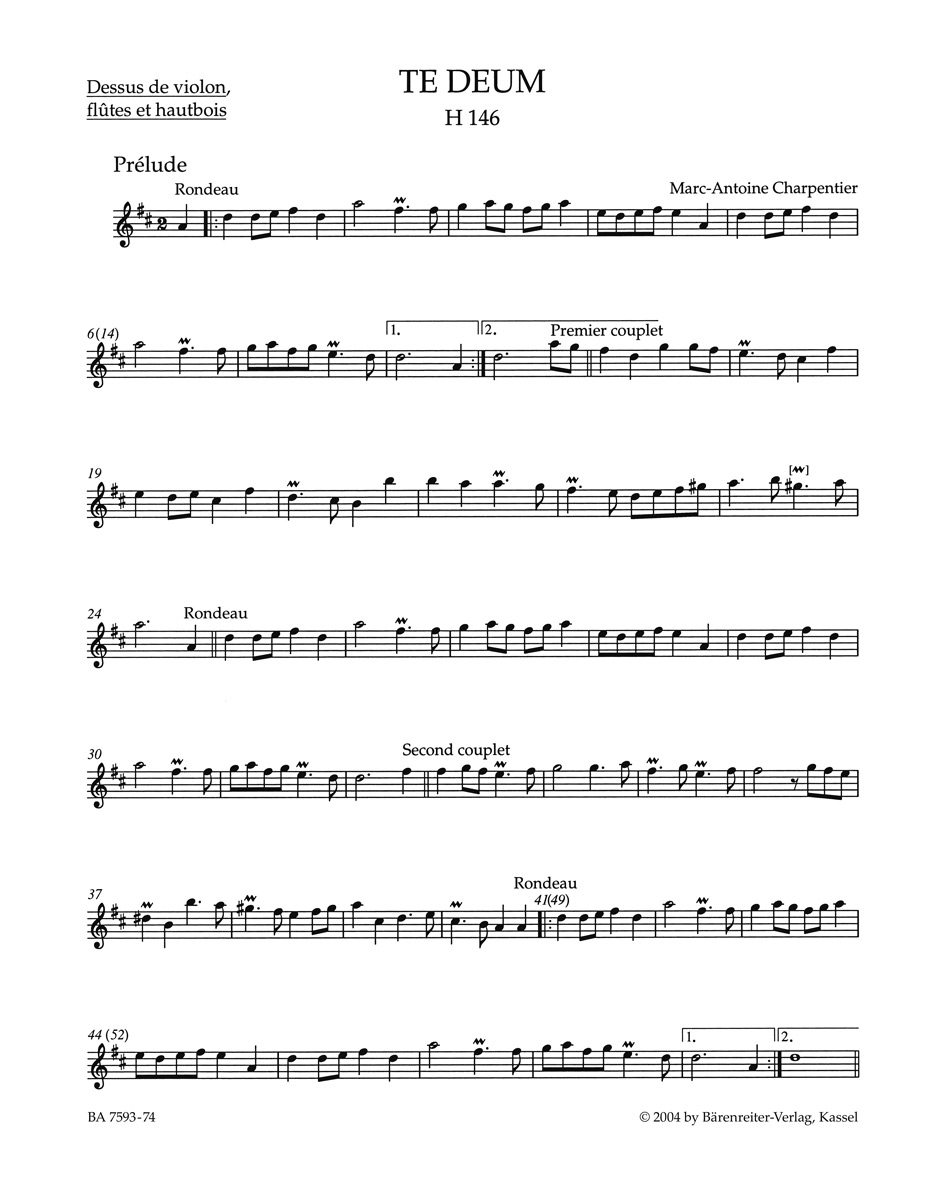 Vorderes Coverbild Te Deum D-Dur H 146