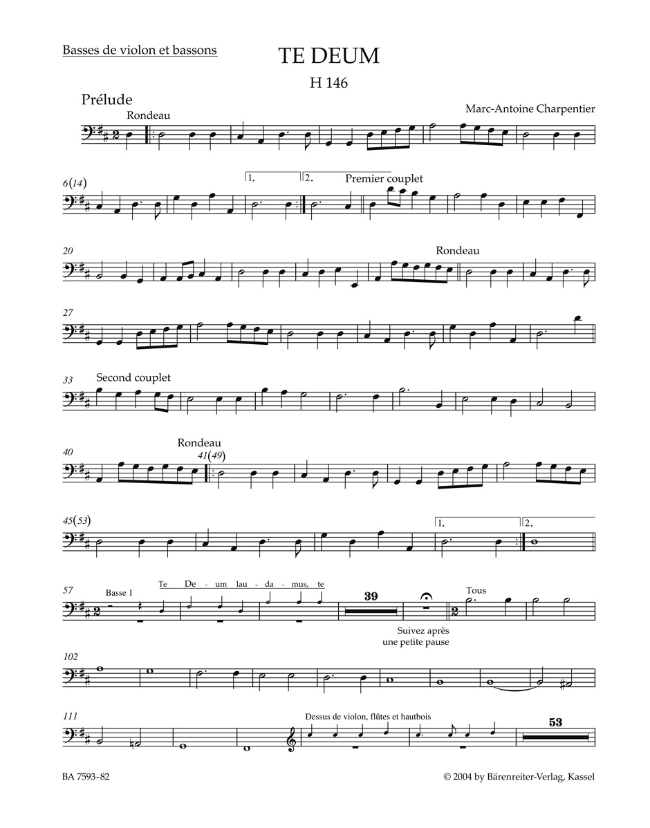 Vorderes Coverbild Te Deum D-Dur H 146