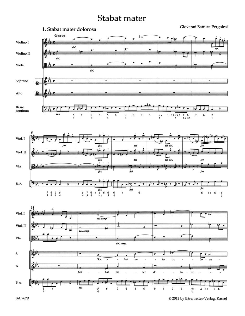 Anderes Coverbild Stabat mater für Sopran, Alt, Streicher und Basso continuo