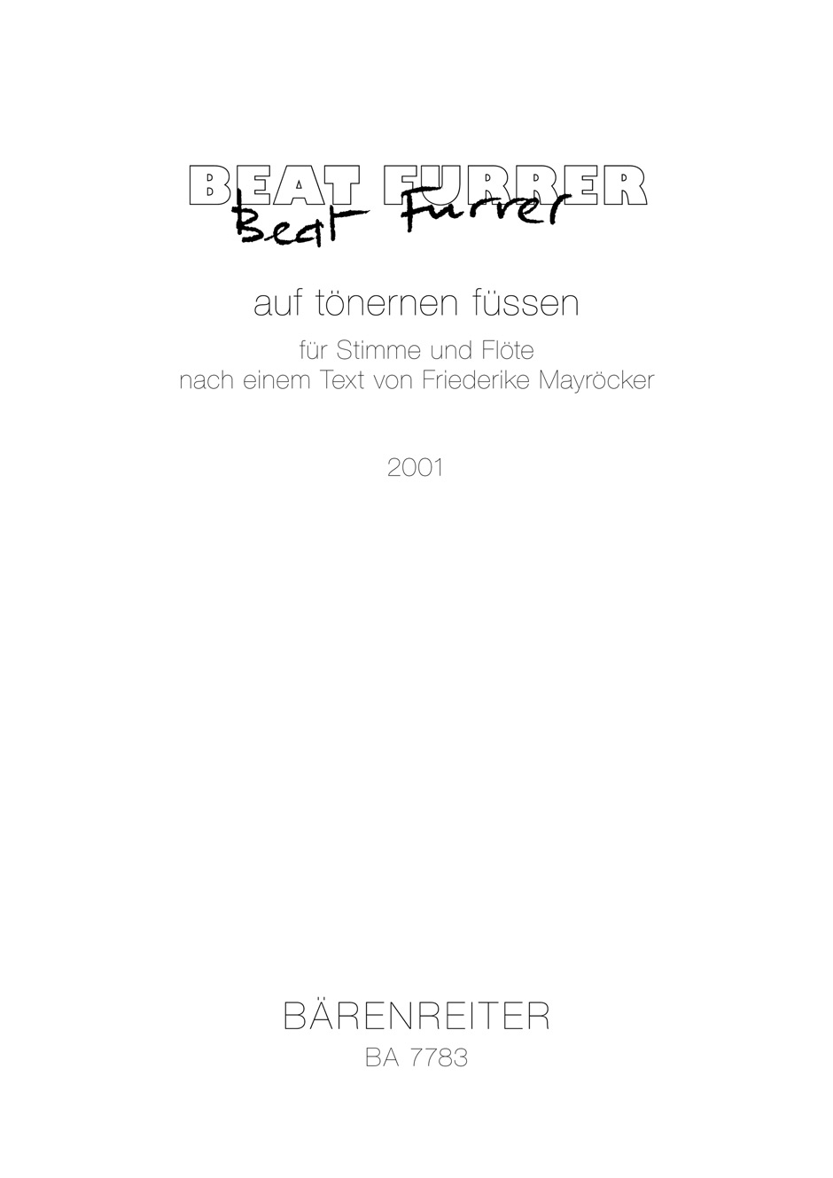 Vorderes Coverbild auf tönernen füssen für Stimme und Flöte (2000)