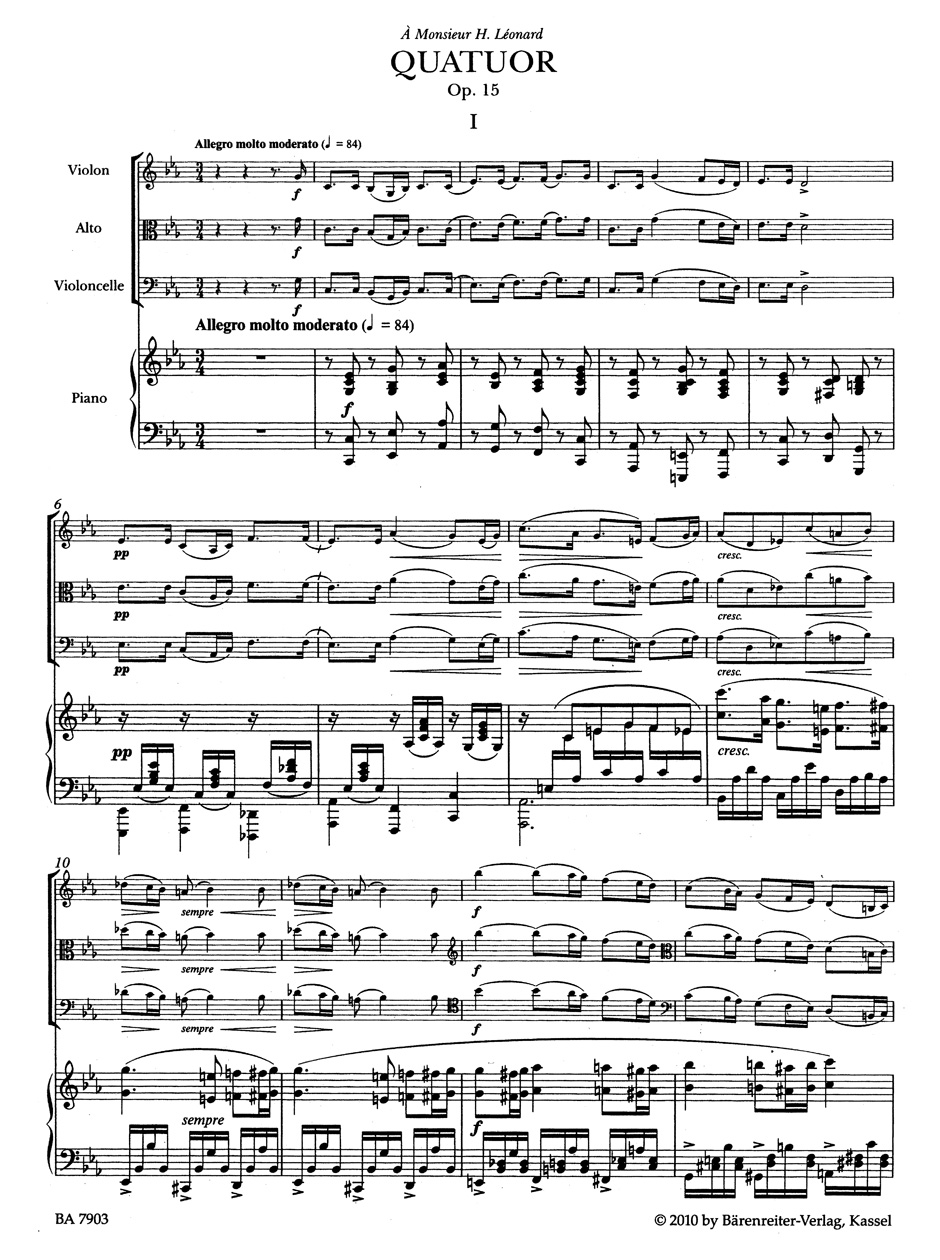 Anderes Coverbild Klavierquartett c-Moll op. 15 N 48