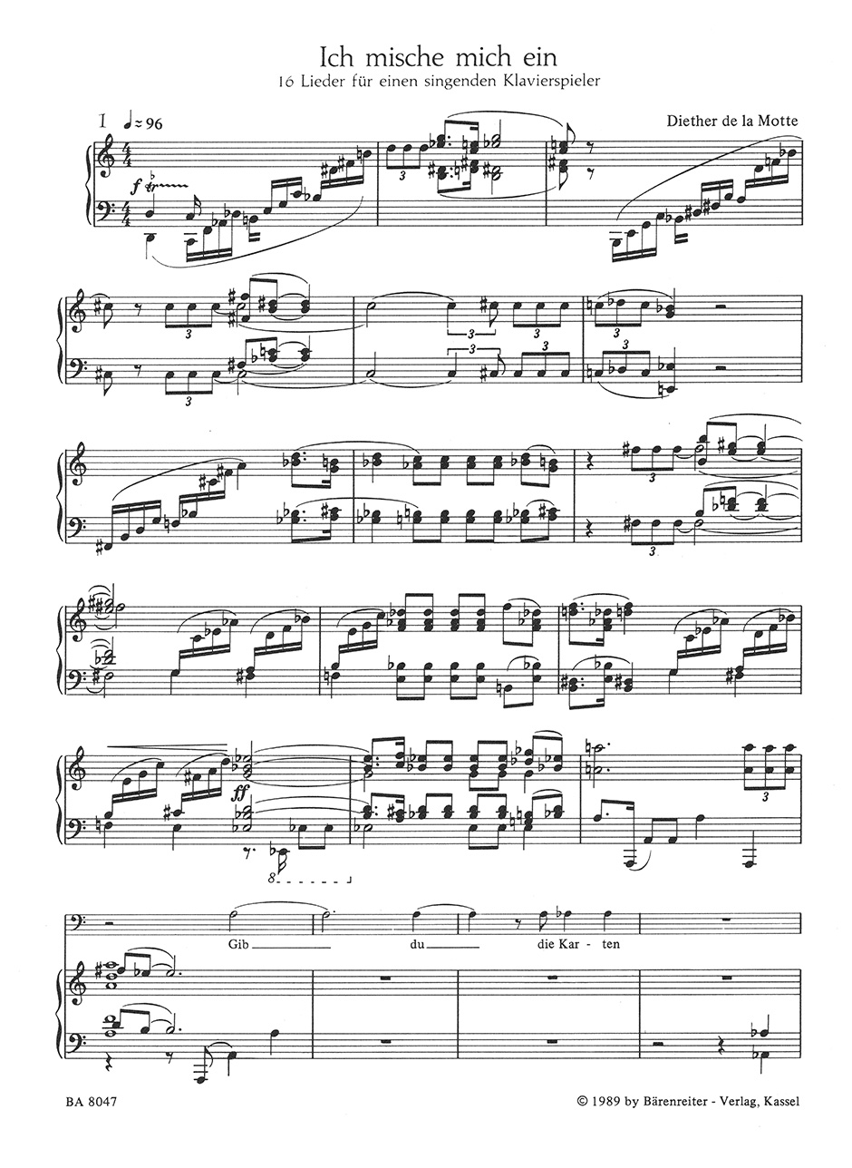 Anderes Coverbild Ich mische mich ein für Klavier (1987)