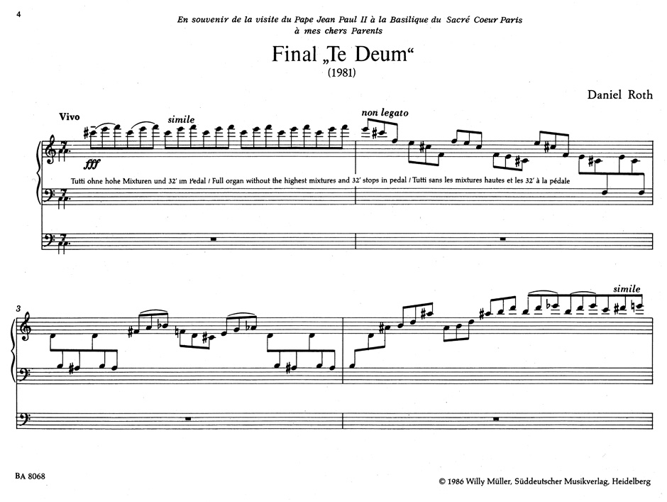 Anderes Coverbild Final "Te Deum" für Orgel (1981)