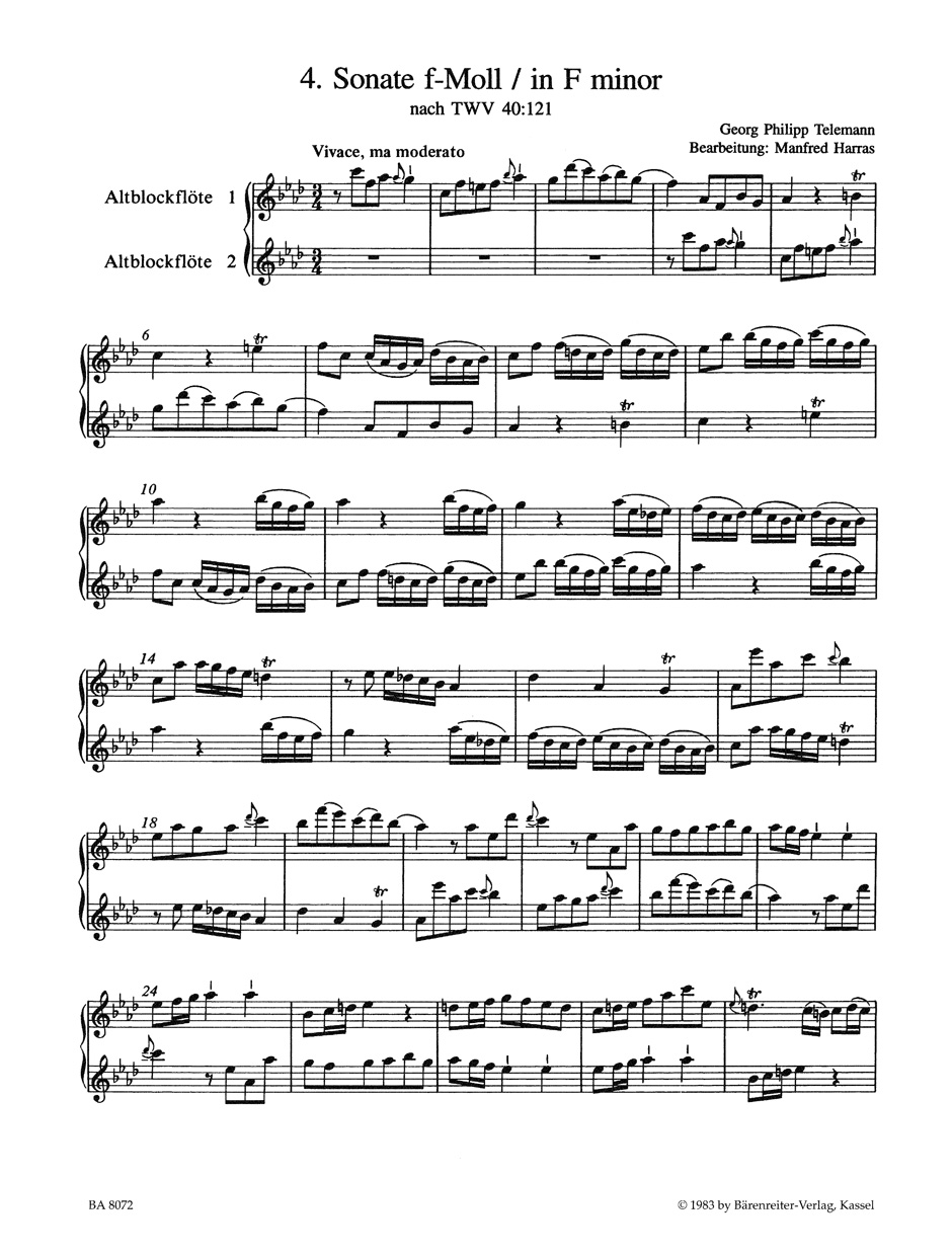 Anderes Coverbild 6 Sonaten im Kanon op. 5 TWV 40:118-123