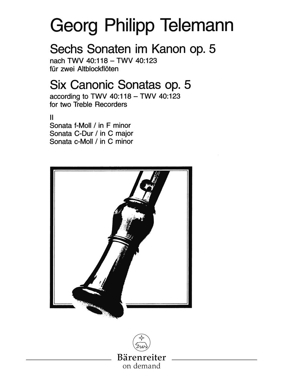 Vorderes Coverbild 6 Sonaten im Kanon op. 5 TWV 40:118-123