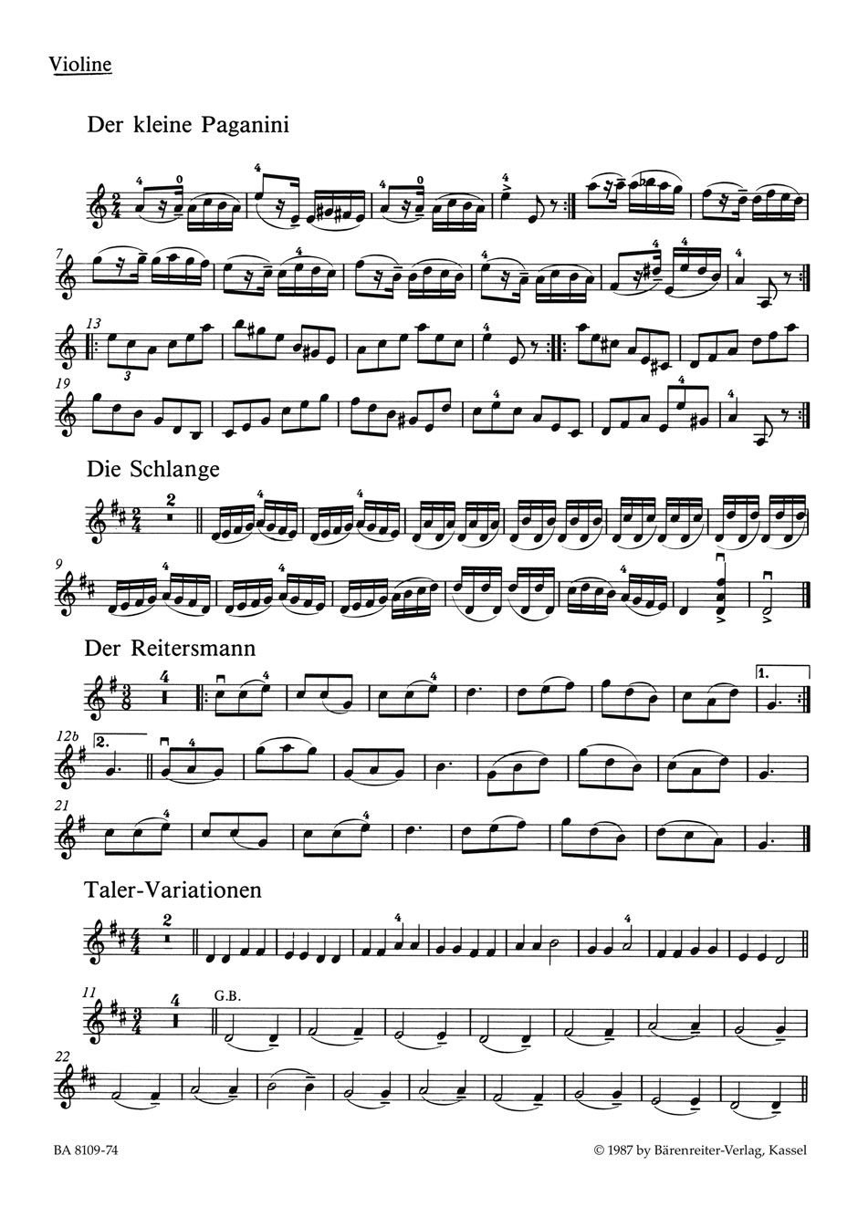Vorderes Coverbild Der kleine Paganini für Violine und Klavier