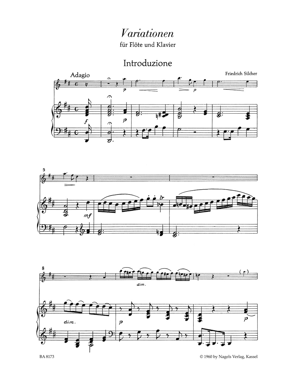 Anderes Coverbild Variationen über "Nel cor piu non mi sento" für Flöte und Klavier