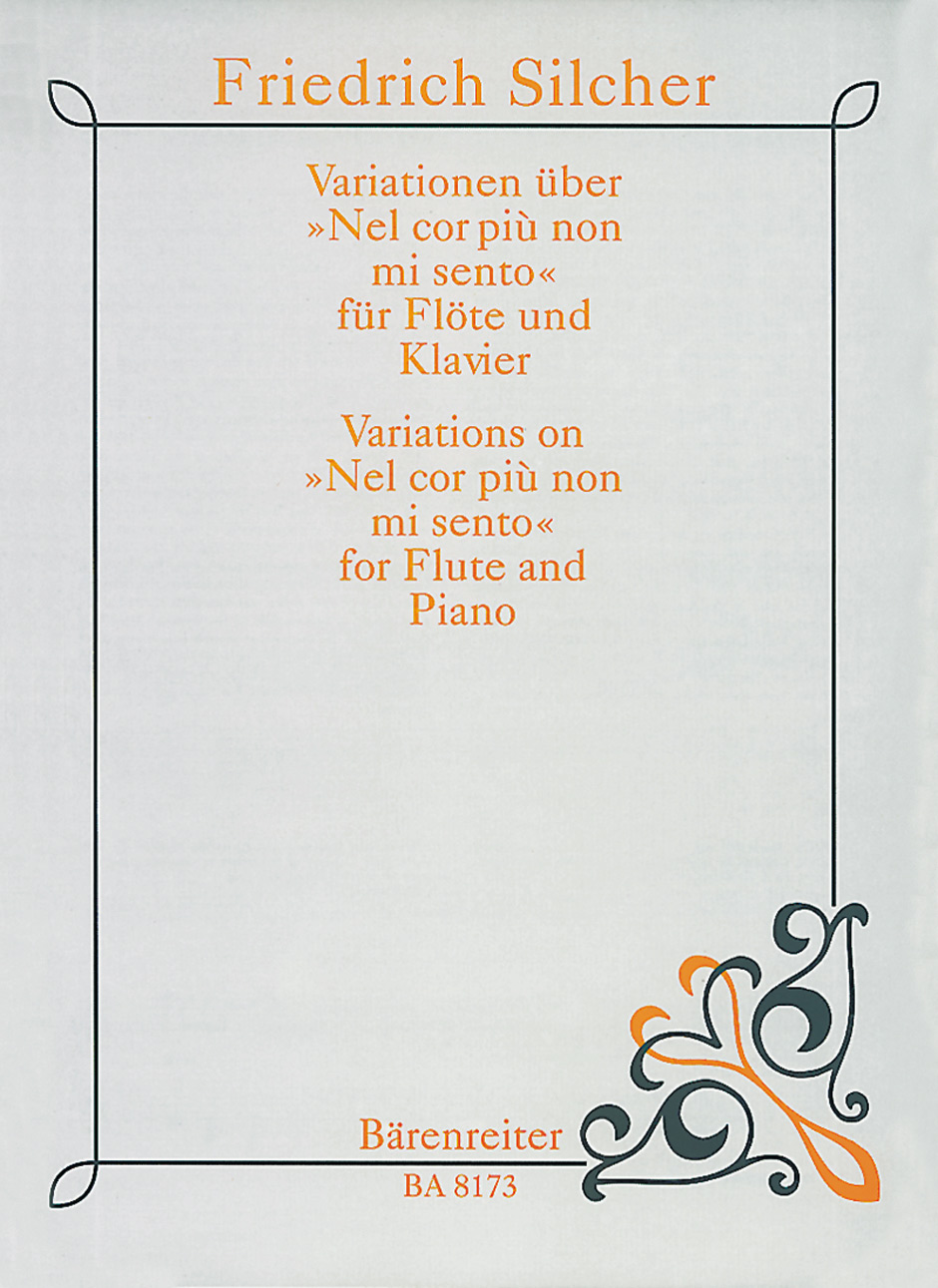 Vorderes Coverbild Variationen über "Nel cor piu non mi sento" für Flöte und Klavier