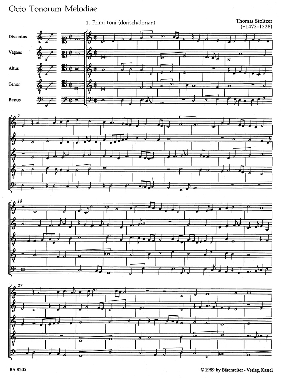 Anderes Coverbild Octo Tonorum Melodiae für Blockflöten, Renaissance- oder andere Instrumente