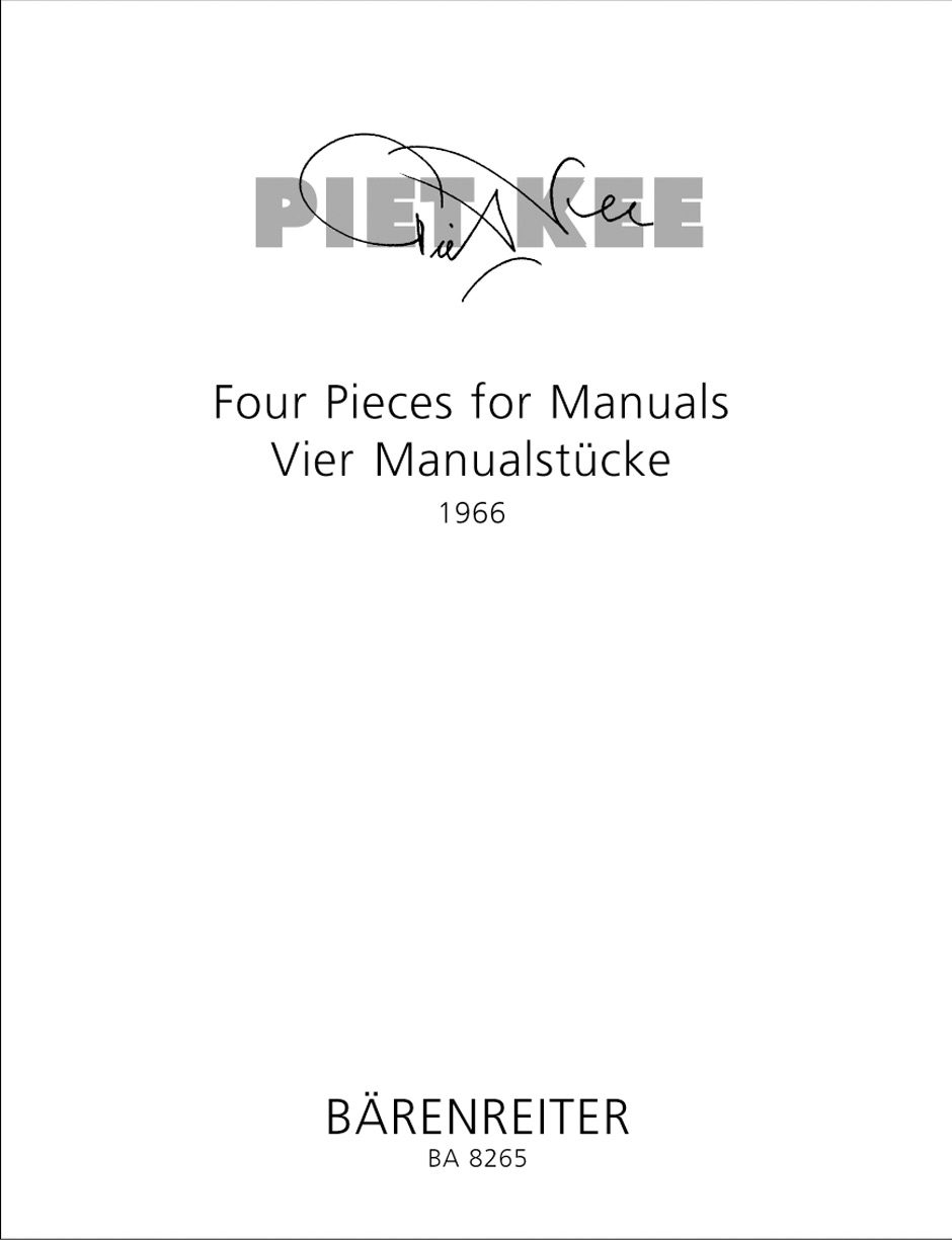 Vorderes Coverbild Four Pieces for Manuals / Vier Manualstücke (1966)