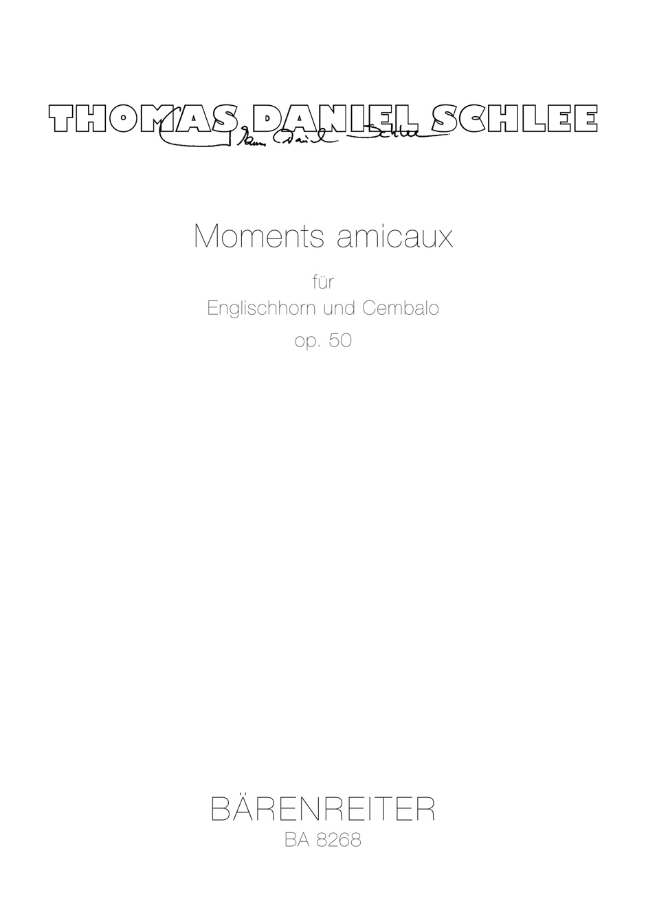 Vorderes Coverbild Moments amicaux für Englischhorn und Cembalo op. 50 (2000)