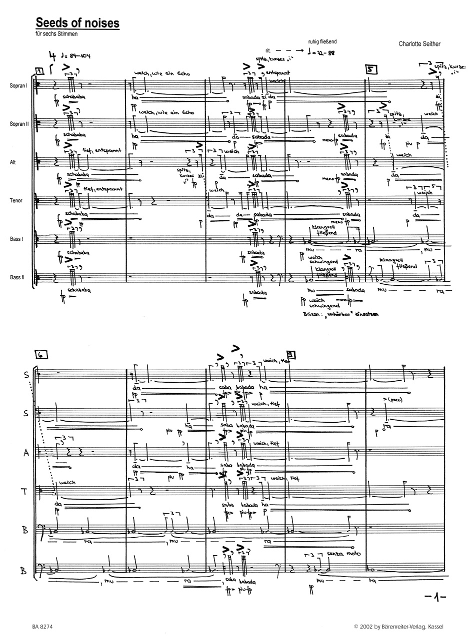 Anderes Coverbild Seeds of noises für sechs Stimmen (2000)