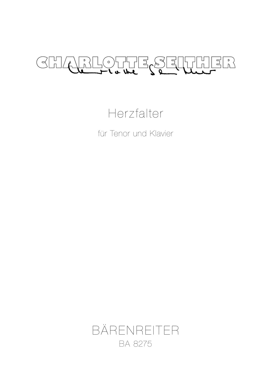 Vorderes Coverbild Herzfalter für Tenor und Klavier (2000)