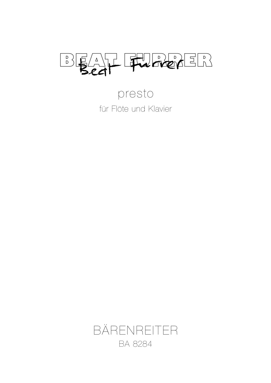 Vorderes Coverbild presto für Flöte und Klavier (1998)
