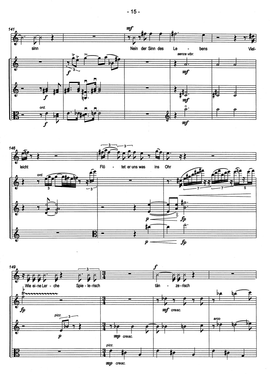 Anderes Coverbild Der Sinn des Lebens für Sopran, Flöte, Violine und Viola (1998)