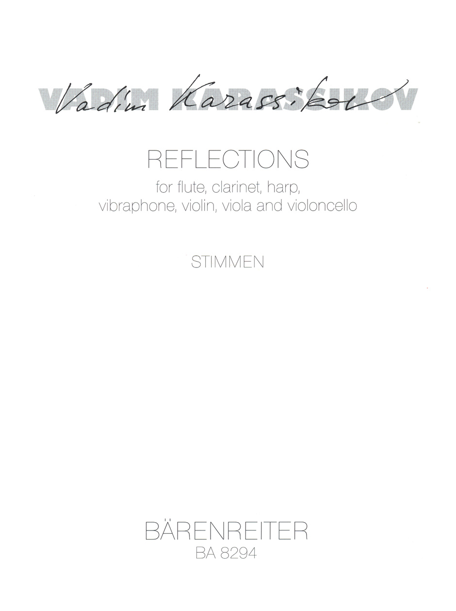Vorderes Coverbild reflections for flute, clarinet, harp, vibraphone, violin, viola, cello (1995)