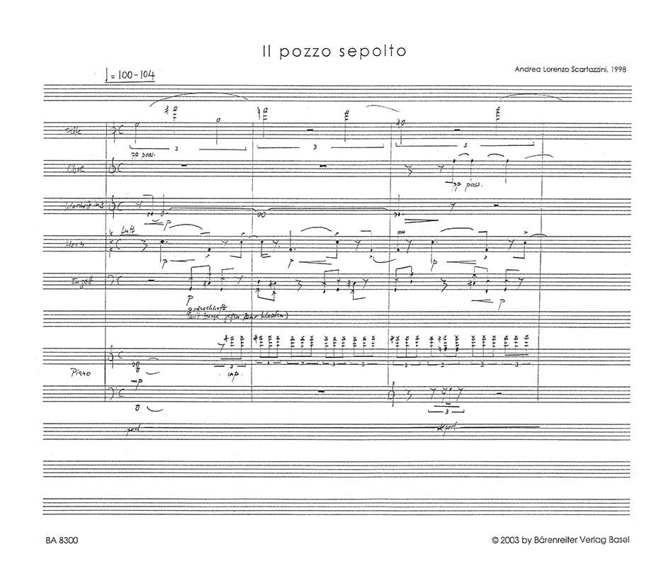 Anderes Coverbild Il pozzo sepolto für Klavier und fünf Bläser (1998)