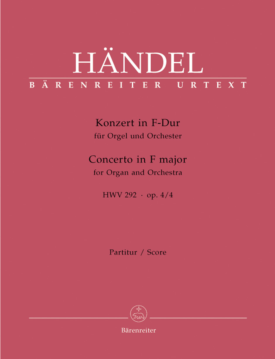 Vorderes Coverbild Konzert für Orgel und Orchester F-Dur op. 4/4 HWV 292