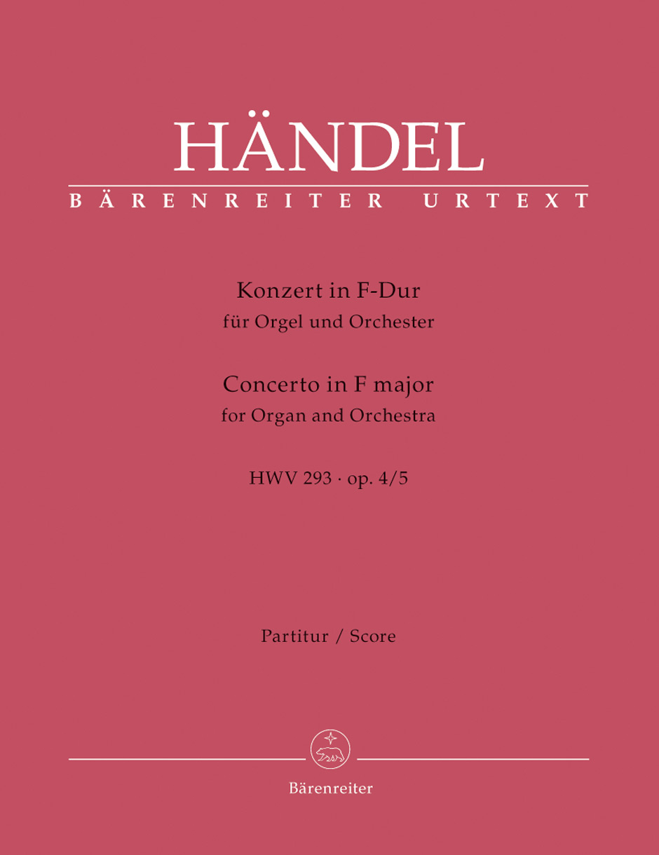 Vorderes Coverbild Konzert für Orgel und Orchester F-Dur op. 4/5 HWV 293