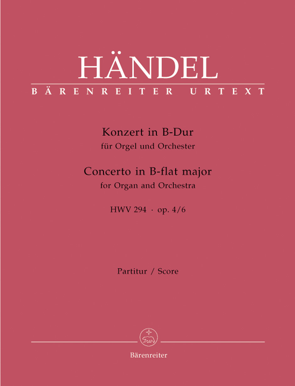 Vorderes Coverbild Konzert für Orgel und Orchester B-Dur op. 4/6 HWV 294