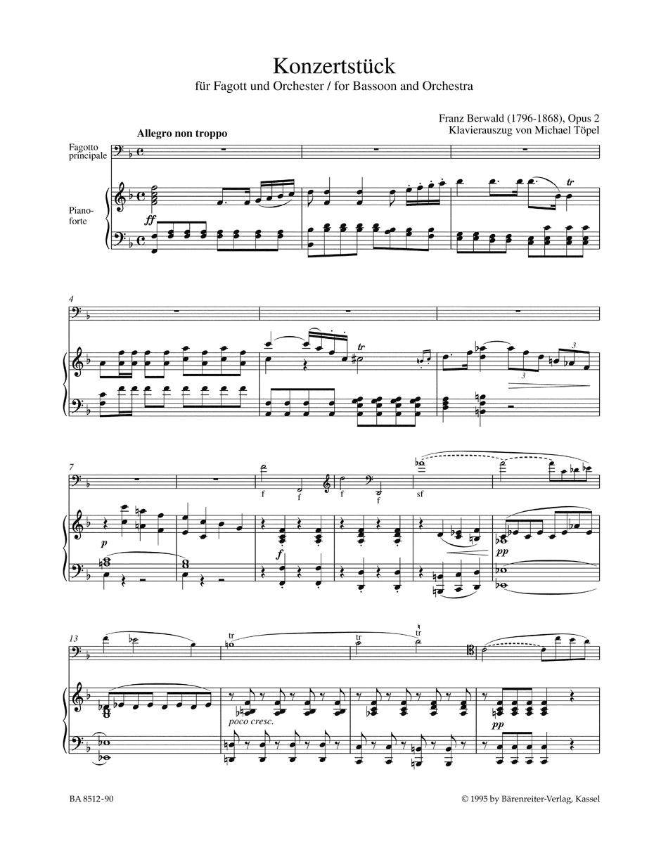 Anderes Coverbild Konzertstück für Fagott und Orchester op. 2