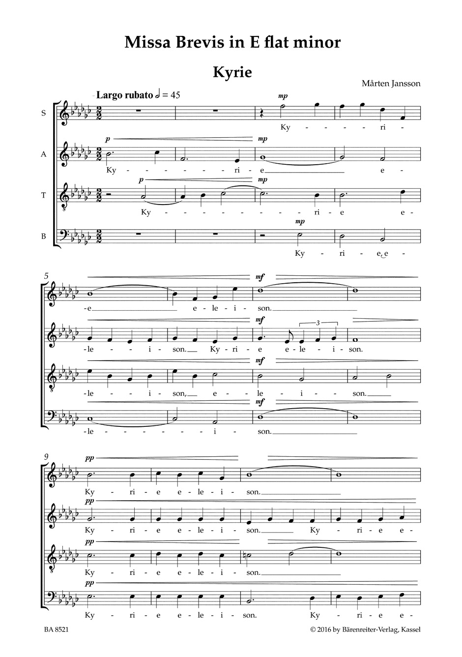Anderes Coverbild Missa brevis es-Moll