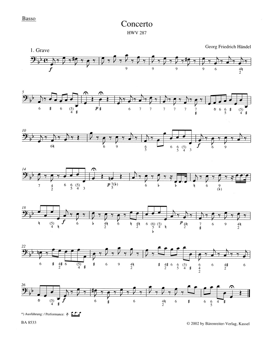 Vorderes Coverbild Konzert für Flöte (Oboe) und Orchester g-Moll HWV 287