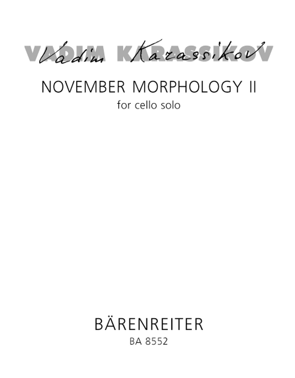 Vorderes Coverbild November Morphology II für Cello Solo (1999)