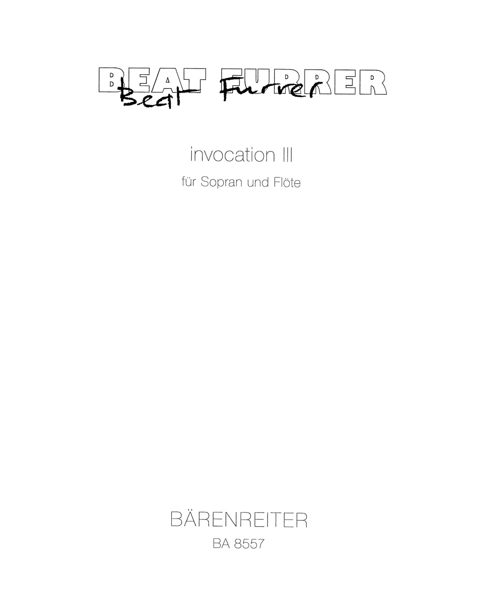 Vorderes Coverbild invocation III für Sopran und Flöte (2004)