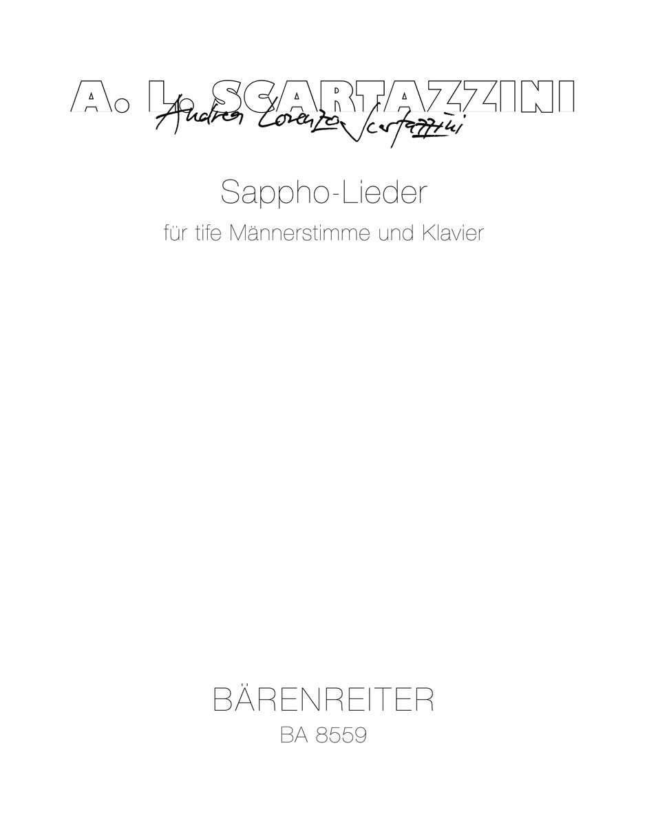 Vorderes Coverbild Sappho-Lieder für tiefe Männerstimme und Klavier (2002)