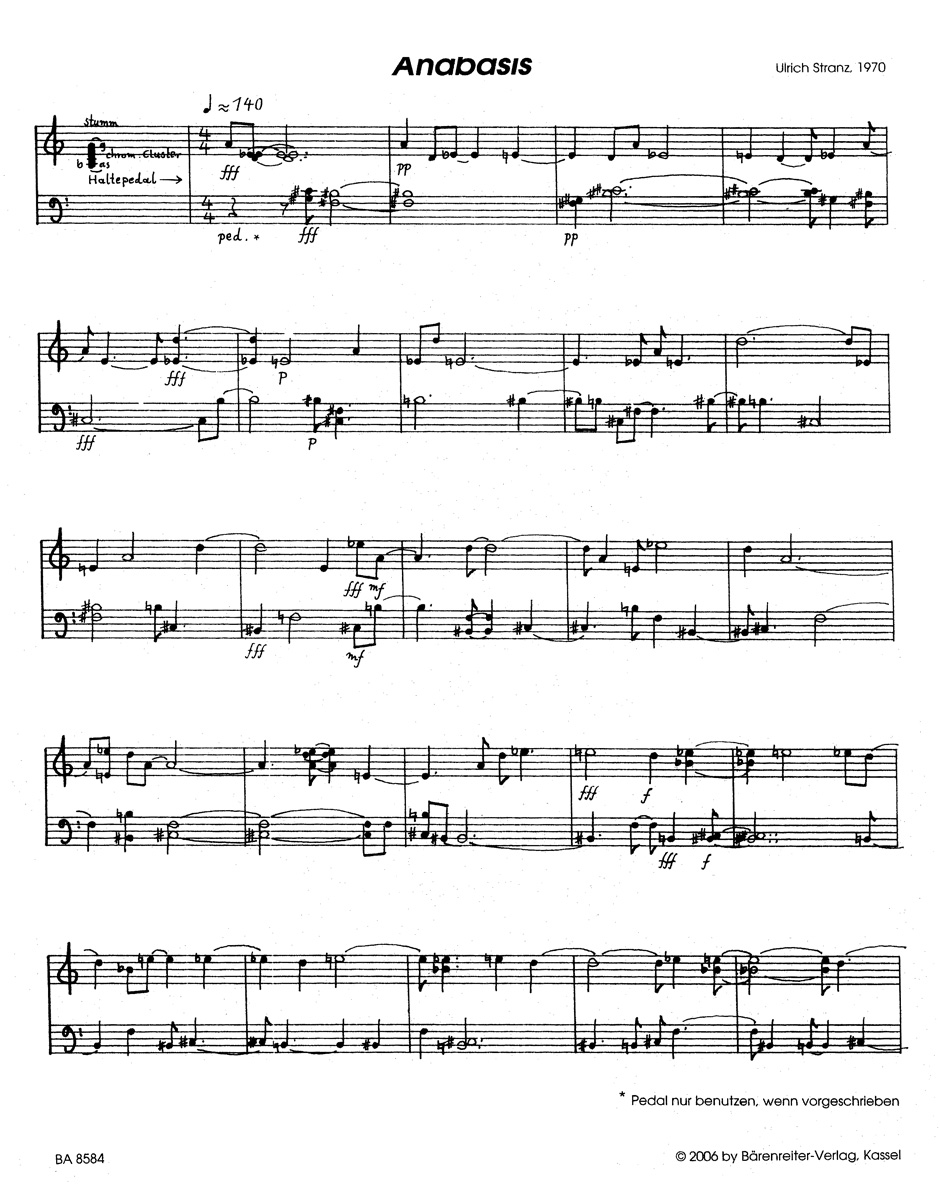 Anderes Coverbild Anabasis für Klavier solo (1970)