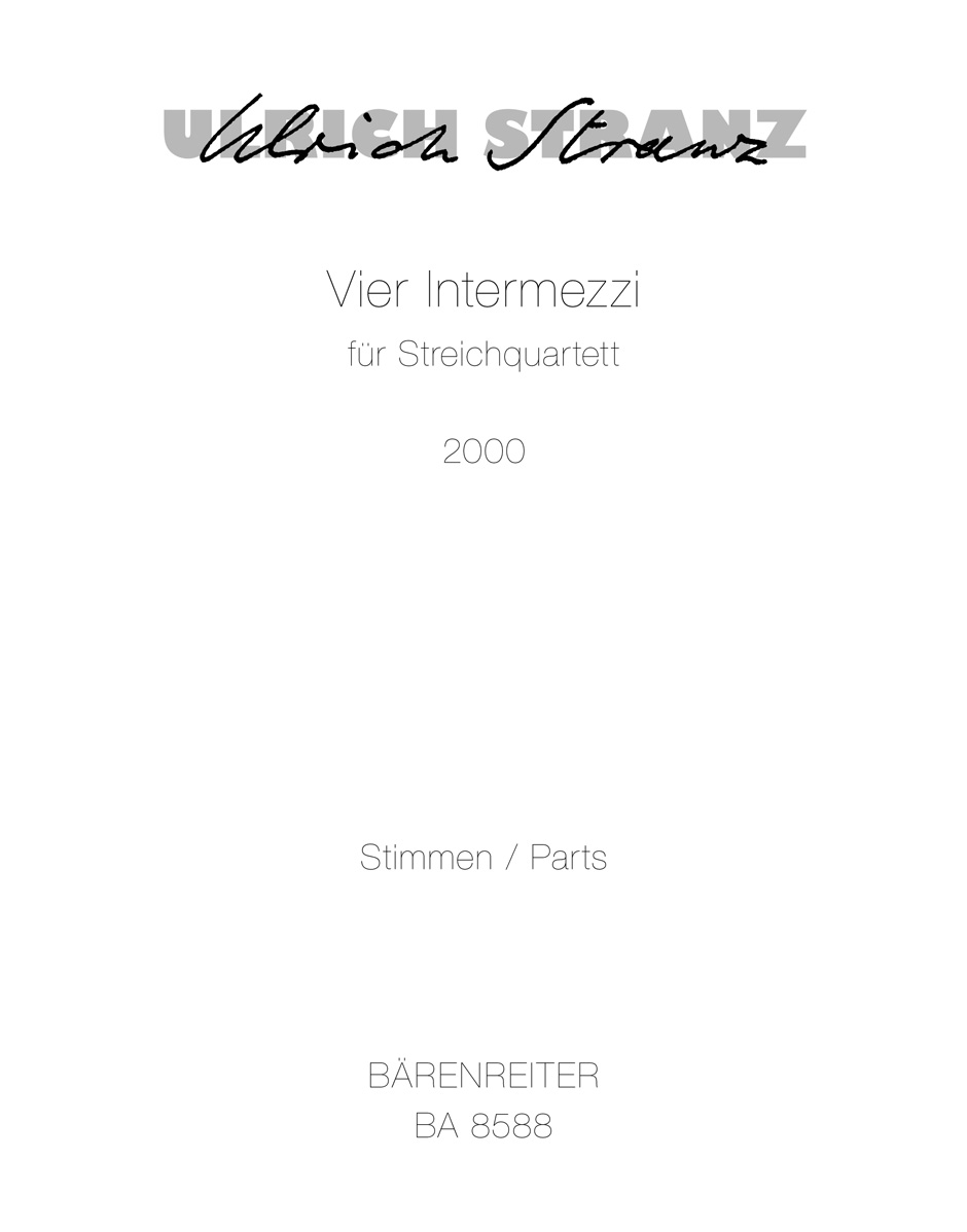 Vorderes Coverbild Vier Intermezzi für Streichquartett (2000)