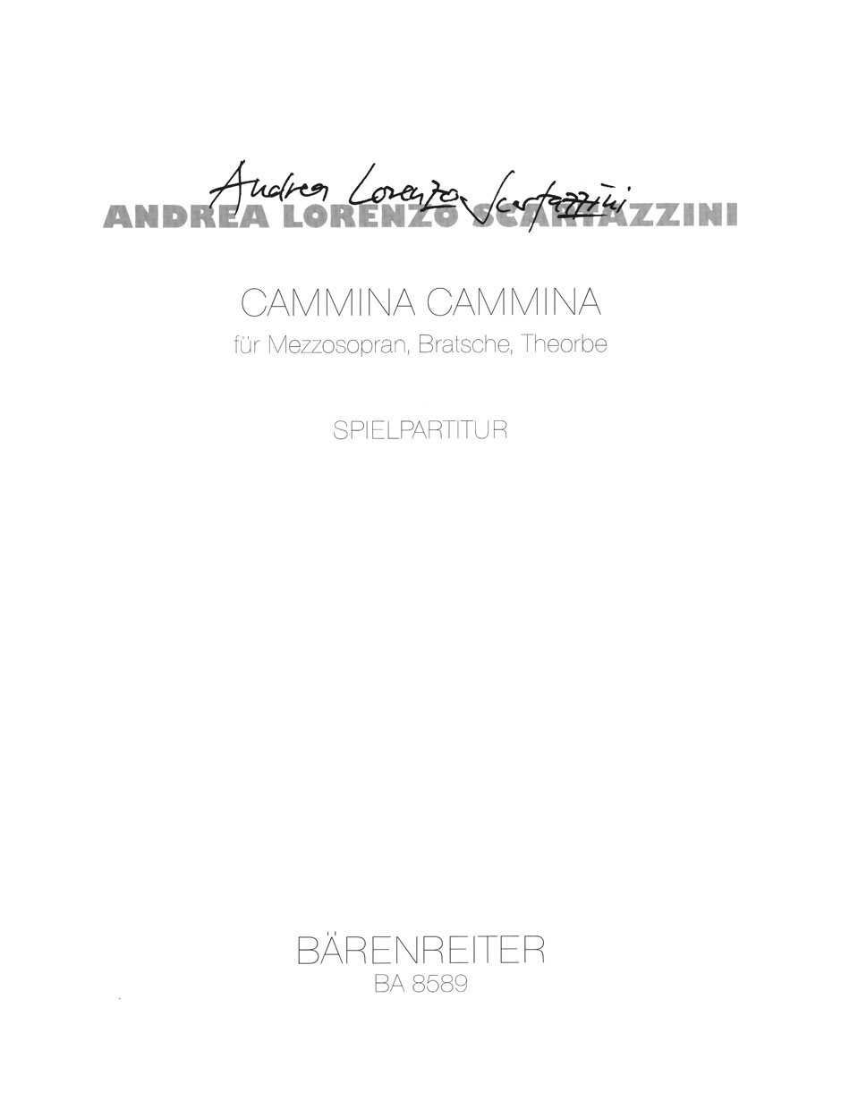 Vorderes Coverbild Cammina cammina für Mezzosopran, Bratsche, Theorbe (1996)