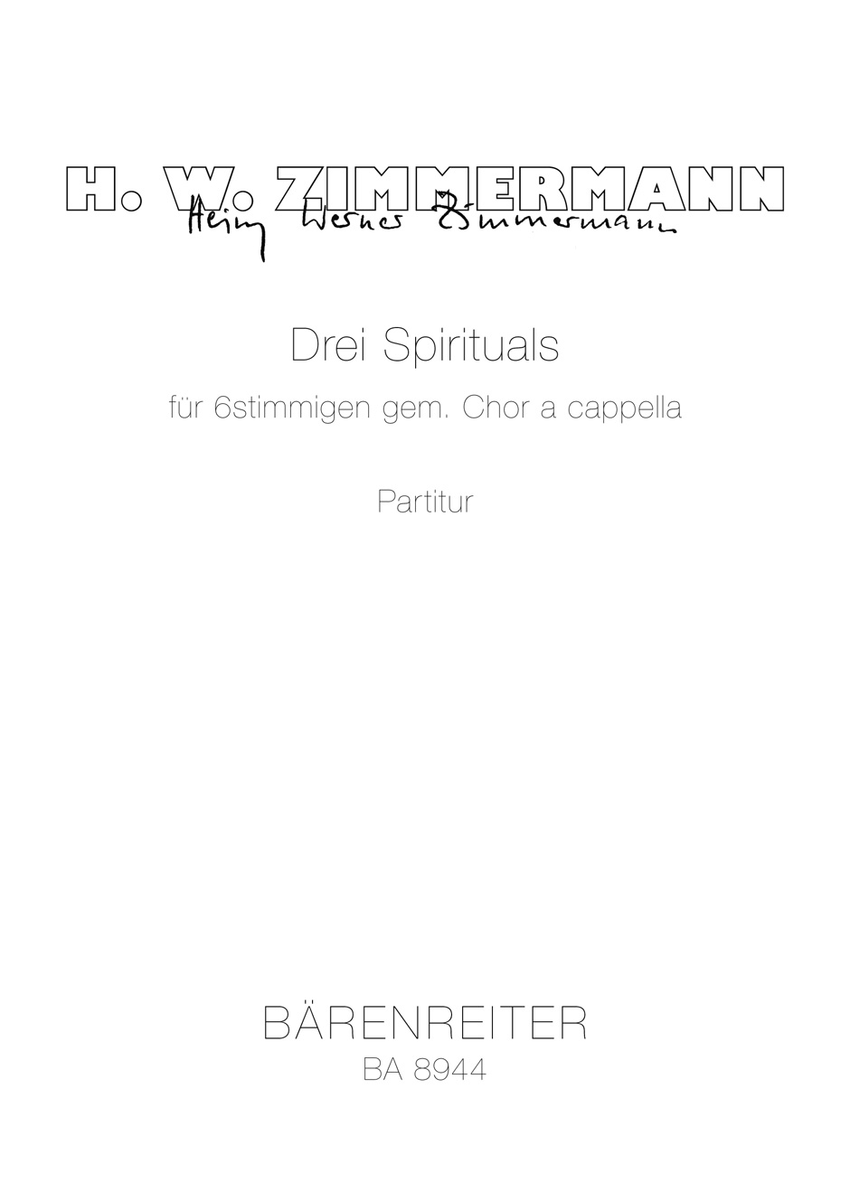 Vorderes Coverbild Drei Spirituals für 6stimmigen gem. Chor a cappella