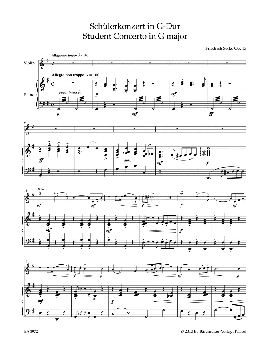 Anderes Coverbild Schülerkonzert G-Dur op. 13