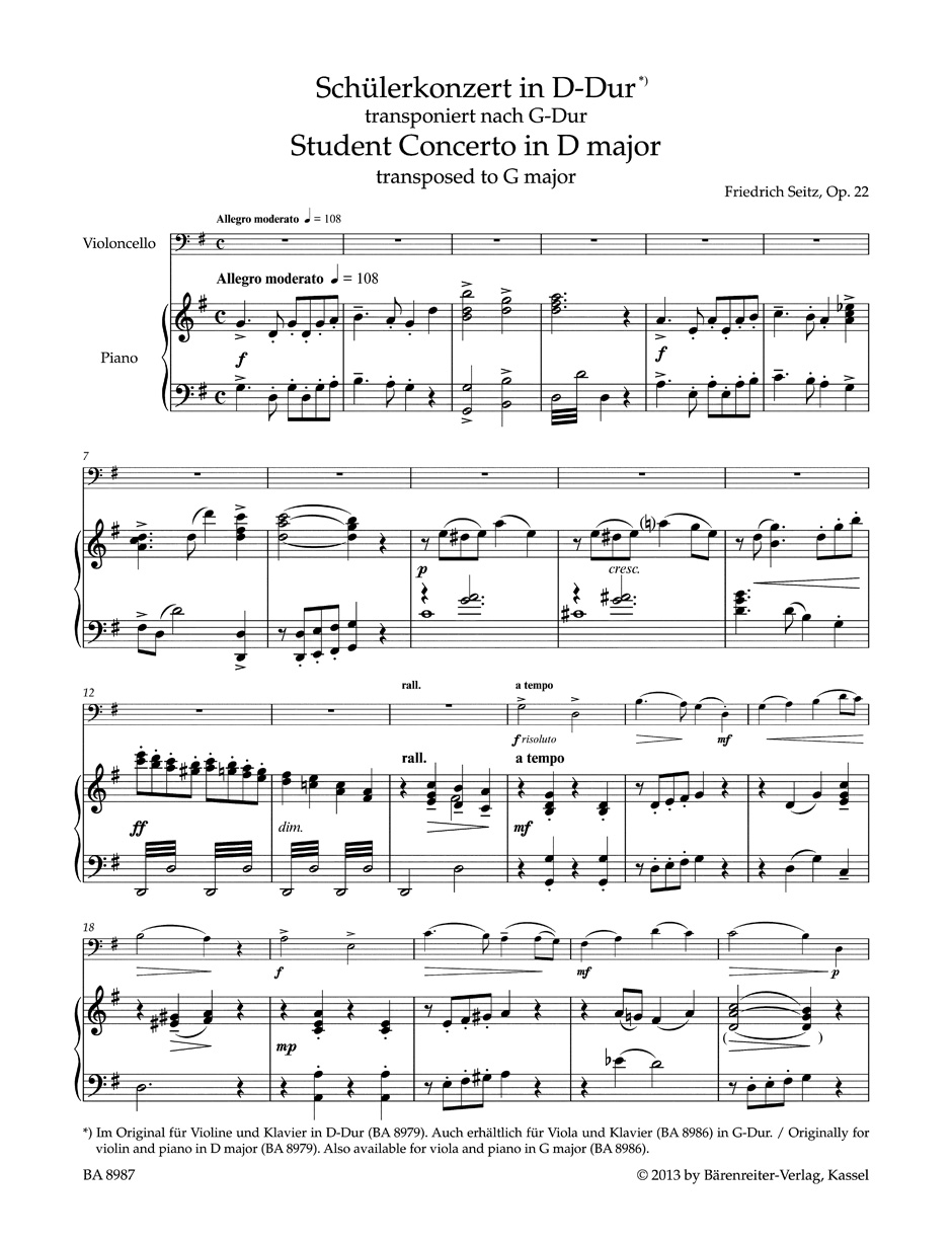 Anderes Coverbild Concerto D-Dur op. 22