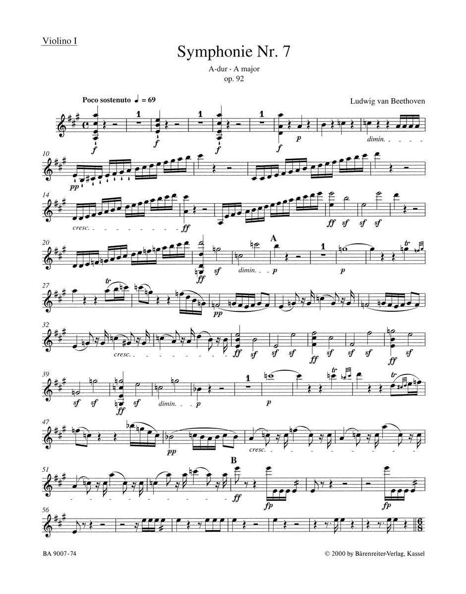 Vorderes Coverbild Symphonie Nr. 7 A-Dur op. 92