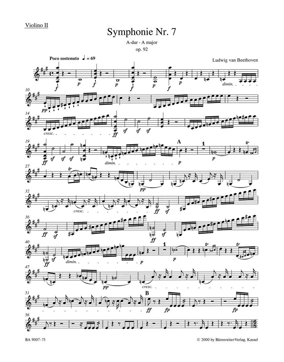 Vorderes Coverbild Symphonie Nr. 7 A-Dur op. 92