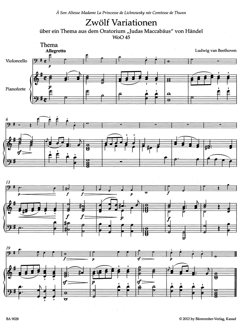 Anderes Coverbild Variationen für Klavier und Violoncello op. 66, WoO 45, 46
