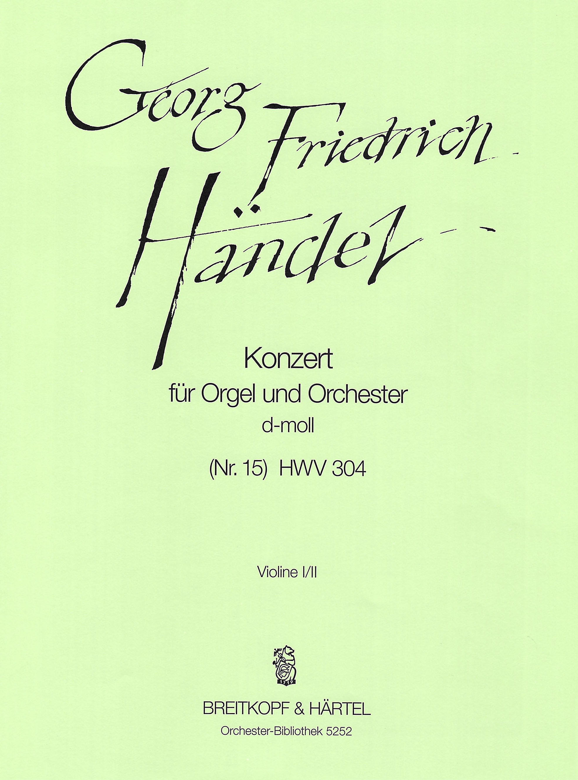 Vorderes Coverbild Orgelkonzert (Nr. 15) d-moll HWV 304