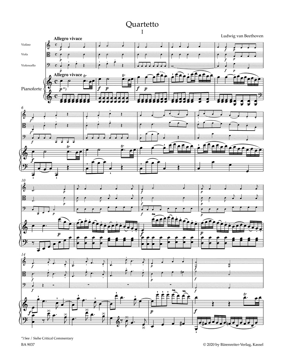Anderes Coverbild Drei Quartette für Klavier, Violine, Viola und Violoncello WoO 36