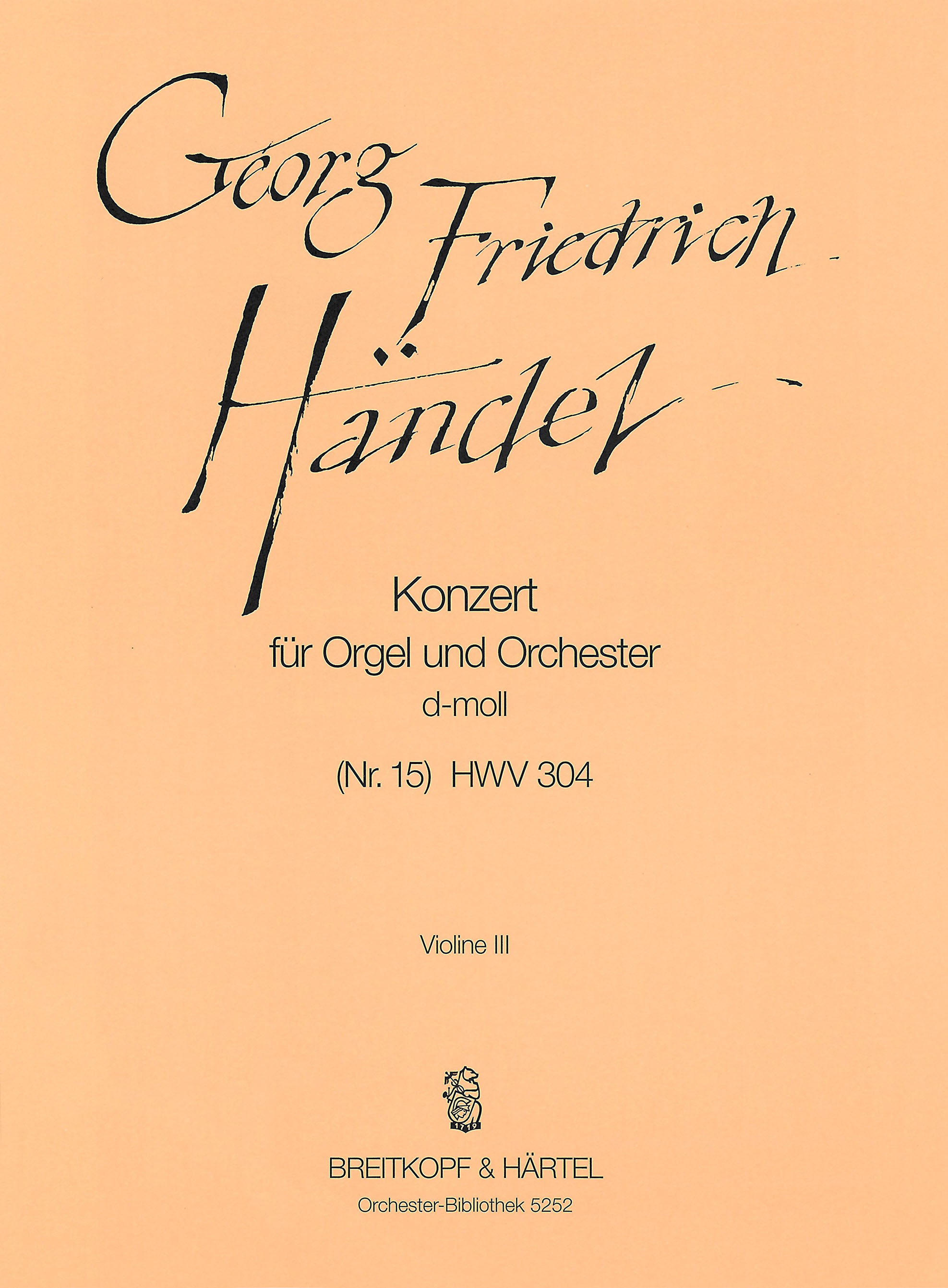 Vorderes Coverbild Orgelkonzert (Nr. 15) d-moll HWV 304
