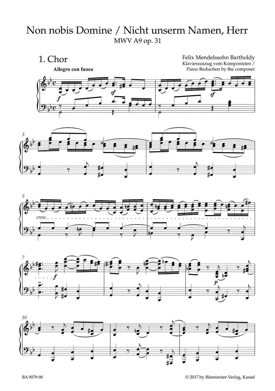 Anderes Coverbild Psalm "Non nobis Domine / Nicht unserm Namen, Herr" op. 31 MWV A 9