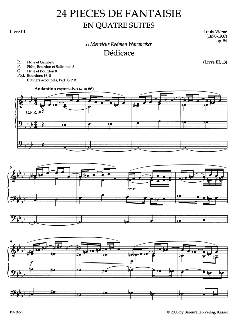Anderes Coverbild Pièces de Fantaisie en quatre suites, Livre III op. 54 (1927)