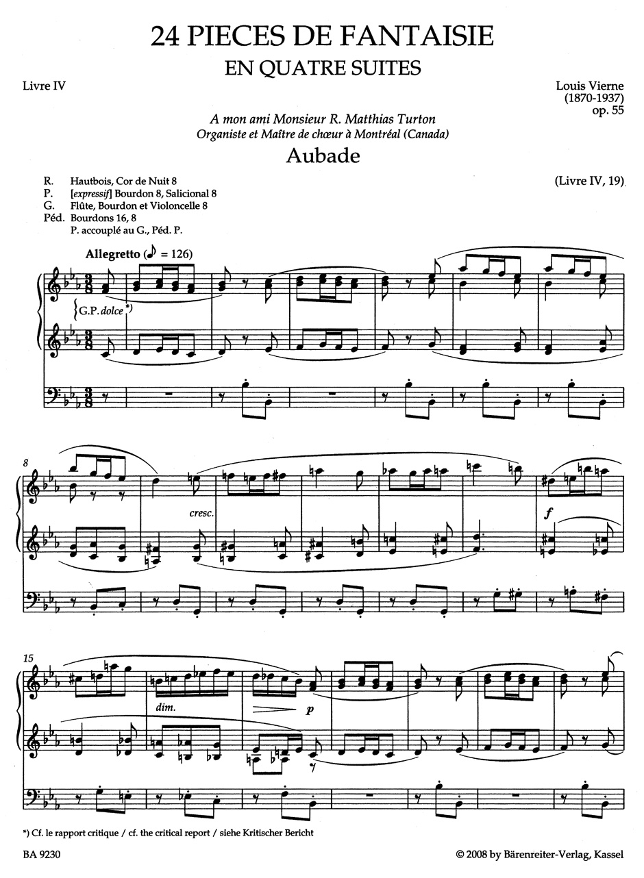 Anderes Coverbild Pièces de Fantaisie en quatre suites, Livre IV op. 55 (1927)