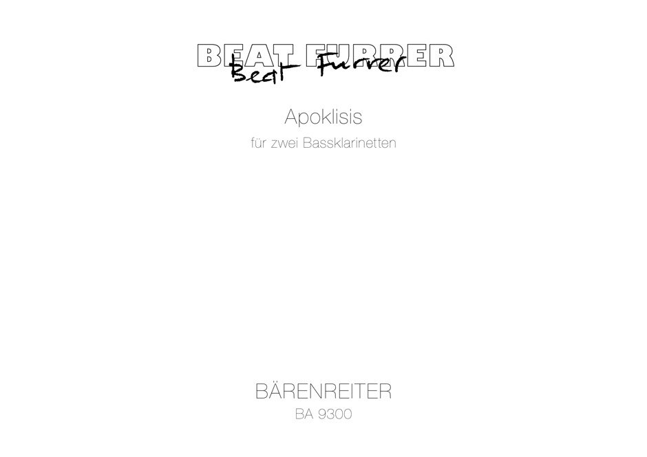 Vorderes Coverbild Apoklisis für 2 Bassklarinetten (2004)