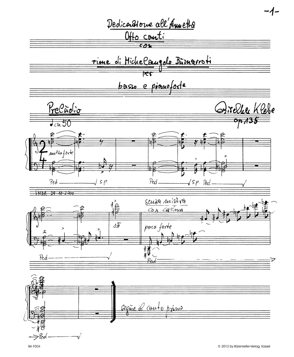 Anderes Coverbild Otto canti op. 135 (2000)
