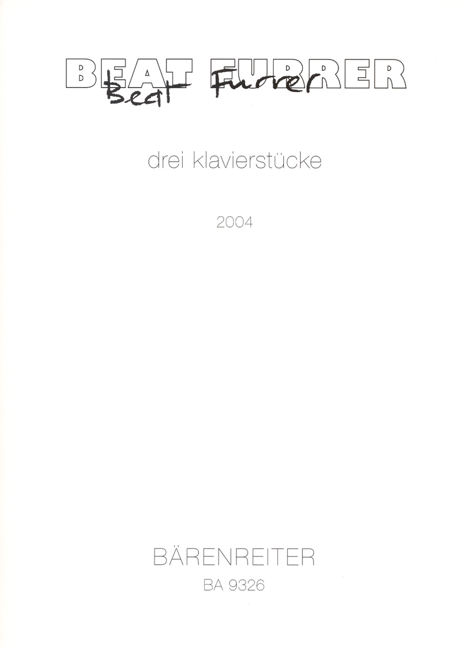 Vorderes Coverbild drei klavierstücke (2004)