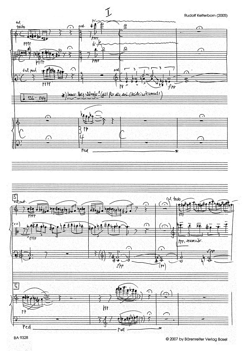 Anderes Coverbild Four pieces for four players für Violine, Viola, Violoncello und Klavier (2005)