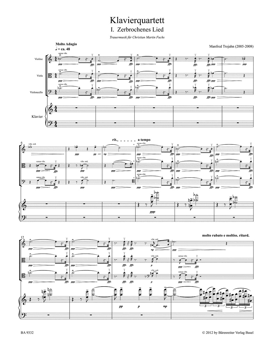 Anderes Coverbild Klavierquartett (2005–2008)